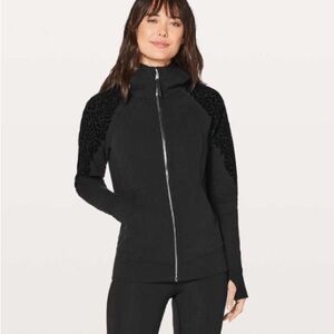 Lululemon floral flock scuba black sz 6